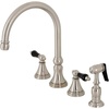 image:imageKingston Brass KS2795PKLBS Duchess Widespread Kitchen Faucet with Brass Sprayer Oil Rubbed BronzeBrushed Nickel