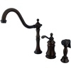 image:imageKingston Brass KS7805TPLBS Templeton Widespread Kitchen Faucet with Brass Sprayer Oil Rubbed Bronze 8Inch Center  OilRubbed BronzeOil Rubbed Bronze