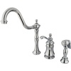image:imageKingston Brass KS7805TPLBS Templeton Widespread Kitchen Faucet with Brass Sprayer Oil Rubbed Bronze 8Inch Center  OilRubbed BronzePolished Chrome