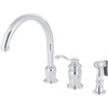 image:imageKingston Brass KS7828TLBS Templeton SingleHandle Widespread Kitchen Faucet Brushed NickelPolished Chrome