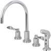 image:imageKingston Brass KS8728DFL 8Inch to 16Inch Widespread Kitchen Faucet Brushed NickelPolished Chrome