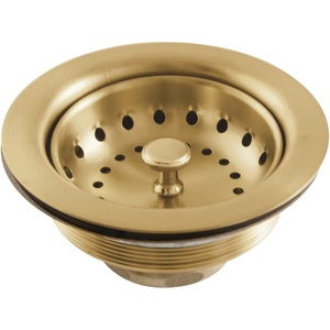 image:imageKingston Brass K111BBB Tacoma Stainless Steel Kitchen Sink Basket Strainer Brushed Brass