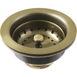 image:imageKingston Brass K121BAB Fresno 312 Stainless Steel Kitchen Sink Basket Strainer Antique Brass
