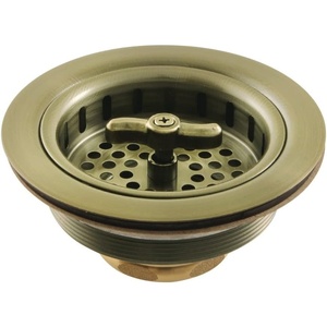 image:imageKingston Brass K212AB Tacoma Spin and Seal Sink Basket Strainer Antique Brass