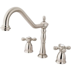 image:imageKingston Brass KB1791AXLS Heritage 8Inch Centerset Kitchen Faucet Polished ChromeBrushed Nickel