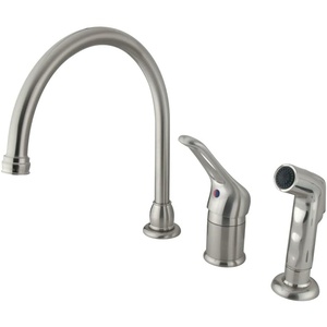 image:imageKingston Brass KB818 SingleHandle Widespread Kitchen Faucet Brushed NickelBrushed Nickel