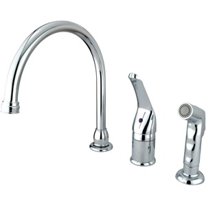 image:imageKingston Brass KB821 Chatham Single Lever Handle Kitchen Faucet with Sprayer without Soap Dispenser 9Inch Polished ChromePolished Chrome