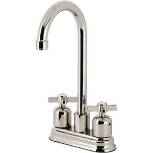 image:imageKingston Brass KB849ZXAC Millennium TwoHandle 2Hole Deck Mount Bar Faucet in Antique CopperPolished Nickel