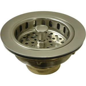 image:imageKingston Brass KBS1008 Cast Heavy Duty Basket Strainer 412 Brushed Nickel