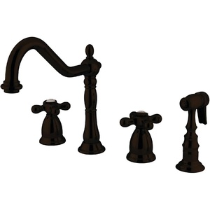image:imageKingston Brass KS1791AXBS Widespread Kitchen Faucet Polished ChromeOil Rubbed Bronze