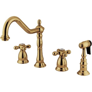image:imageKingston Brass KS1791AXBS Widespread Kitchen Faucet Polished ChromePolished Brass