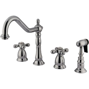 image:imageKingston Brass KS1791AXBS Widespread Kitchen Faucet Polished ChromePolished Chrome