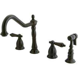 image:imageKingston Brass KS1798ALBS Widespread Kitchen Faucet Brushed NickelOil Rubbed Bronze