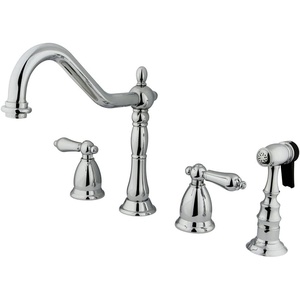 image:imageKingston Brass KS1798ALBS Widespread Kitchen Faucet Brushed NickelPolished Chrome