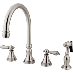 image:imageKingston Brass KS2791ALBS Widespread Kitchen Faucet Polished ChromeBrushed Nickel