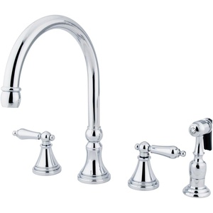 image:imageKingston Brass KS2791ALBS Widespread Kitchen Faucet Polished ChromePolished Chrome
