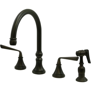 image:imageKingston Brass KS2792ZLBS Widespread Kitchen Faucet Polished BrassOil Rubbed Bronze