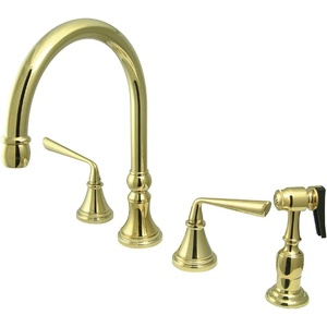 image:imageKingston Brass KS2792ZLBS Widespread Kitchen Faucet Polished BrassPolished Brass