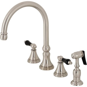 image:imageKingston Brass KS2795PKLBS Duchess Widespread Kitchen Faucet with Brass Sprayer Oil Rubbed BronzeBrushed Nickel