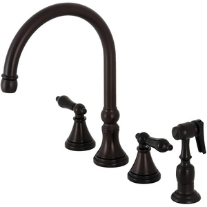 image:imageKingston Brass KS2795PKLBS Duchess Widespread Kitchen Faucet with Brass Sprayer Oil Rubbed BronzeOil Rubbed Bronze