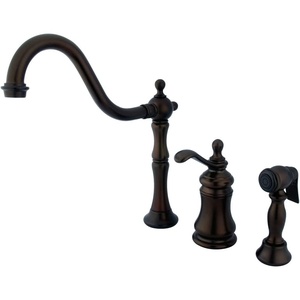 image:imageKingston Brass KS7805TPLBS Templeton Widespread Kitchen Faucet with Brass Sprayer Oil Rubbed Bronze 8Inch Center  OilRubbed BronzeOil Rubbed Bronze