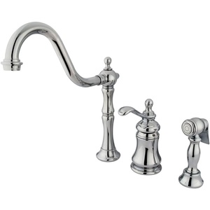 image:imageKingston Brass KS7805TPLBS Templeton Widespread Kitchen Faucet with Brass Sprayer Oil Rubbed Bronze 8Inch Center  OilRubbed BronzePolished Chrome