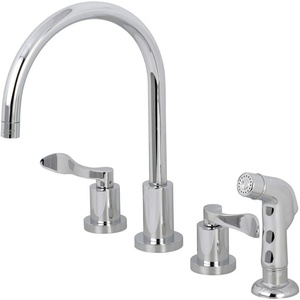 image:imageKingston Brass KS8728DFL 8Inch to 16Inch Widespread Kitchen Faucet Brushed NickelPolished Chrome