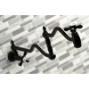 image:imageKingston Brass KS2101AX Heritage Wall Mount Pot Filler Polished ChromeMatte Black