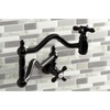 image:imageKingston Brass KS2101AX Heritage Wall Mount Pot Filler Polished ChromeMatte Black