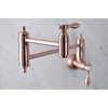 image:imageKingston Brass KS3103TAL Wall Mount Pot Filler Kitchen Faucet Antique BrassAntique Copper