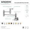image:imageKingston Brass KS3103TAL Wall Mount Pot Filler Kitchen Faucet Antique BrassBrushed Brass