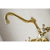 image:imageKingston Brass KS3227AX Vintage 6 Adjustable Center Wall Mount Kitchen Faucet Brushed BrassPolished Brass