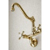 image:imageKingston Brass KS3227AX Vintage 6 Adjustable Center Wall Mount Kitchen Faucet Brushed BrassPolished Brass