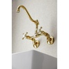 image:imageKingston Brass KS3227AX Vintage 6 Adjustable Center Wall Mount Kitchen Faucet Brushed BrassPolished Brass