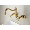 image:imageKingston Brass KS3227AX Vintage 6 Adjustable Center Wall Mount Kitchen Faucet Brushed BrassPolished Brass