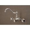 image:imageKingston Brass KS3227AX Vintage 6 Adjustable Center Wall Mount Kitchen Faucet Brushed BrassPolished Nickel