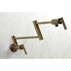 image:imageKingston Brass KS4100CML Manhattan Wall Mount Pot Filler Matte BlackAntique Brass