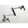 image:imageKingston Brass KS4100CML Manhattan Wall Mount Pot Filler Matte BlackPolished Chrome