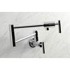 image:imageKingston Brass KS4100CML Manhattan Wall Mount Pot Filler Matte BlackPolished Chrome