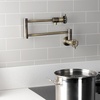 image:imageKingston Brass KS4106RKX Webb TwoHandle 1Hole Wall Mount Pot Filler with Knurled Handle in Polished NickelAntique Brass