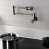 image:imageKingston Brass KS4106RKX Webb TwoHandle 1Hole Wall Mount Pot Filler with Knurled Handle in Polished NickelAntique Brass