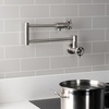 image:imageKingston Brass KS4106RKX Webb TwoHandle 1Hole Wall Mount Pot Filler with Knurled Handle in Polished NickelBrushed Nickel