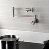 image:imageKingston Brass KS4106RKX Webb TwoHandle 1Hole Wall Mount Pot Filler with Knurled Handle in Polished NickelBrushed Nickel
