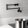 image:imageKingston Brass KS4106RKX Webb TwoHandle 1Hole Wall Mount Pot Filler with Knurled Handle in Polished NickelMatte Black