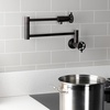 image:imageKingston Brass KS4106RKX Webb TwoHandle 1Hole Wall Mount Pot Filler with Knurled Handle in Polished NickelOil Rubbed Bronze