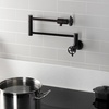 image:imageKingston Brass KS4106RKX Webb TwoHandle 1Hole Wall Mount Pot Filler with Knurled Handle in Polished NickelOil Rubbed Bronze