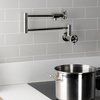 image:imageKingston Brass KS4106RKX Webb TwoHandle 1Hole Wall Mount Pot Filler with Knurled Handle in Polished NickelPolished Nickel