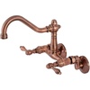 image:imageKingston Brass KS3227AX Vintage 6 Adjustable Center Wall Mount Kitchen Faucet Brushed BrassAntique Copper