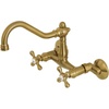 image:imageKingston Brass KS3227AX Vintage 6 Adjustable Center Wall Mount Kitchen Faucet Brushed BrassBrushed Brass