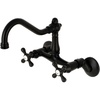 image:imageKingston Brass KS3227AX Vintage 6 Adjustable Center Wall Mount Kitchen Faucet Brushed BrassMatte Black